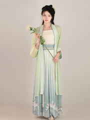 Green Long Fairy Dress Song Dynasty Hanfu