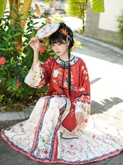 Red Princess Cosplay Hanfu Dress Qing Dynasty