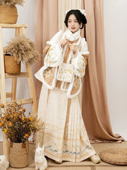 yellow aoqun winter hanfu chinese clothes dress