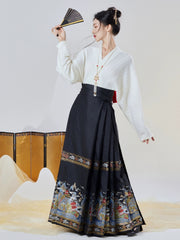Pleated maxi skirt outfit chinese mamianqun
