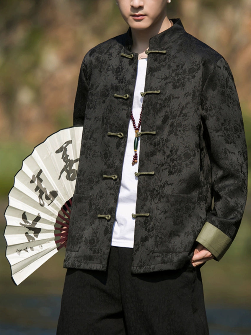 Black Chinese Jacket Tang Suit Modern Men