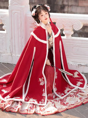 Cloak Coat Hanfu Red Winter Chinese Women