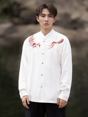 Chinese Button Up Shirt Embroidery Tang Suit