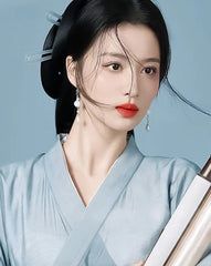 Blue Song Dynasty Hanfu Chinese Culture Dress Female