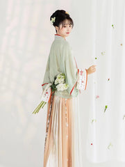 Casual Green Maxi Dress Song Dynasty Hanfu Women