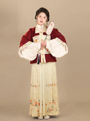 yellow hanfu ming dynasty clothing female