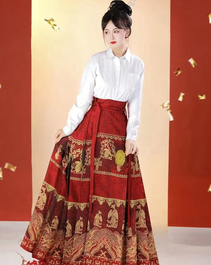 horse face skirt modern hanfu female ming