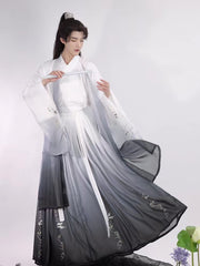 Xianxia clothing white ancient chinese men's clothing