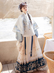 black and white vintage dress ming dynasty clothing female