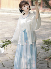casual blue dresses modern hanfu female
