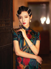 Chinese Cantonese Traditional Clothing Long Cheongsam Dress