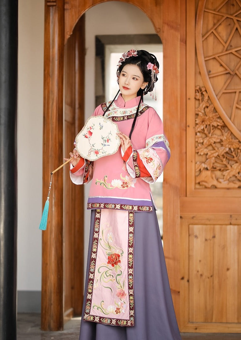 Pink Chinese Dress Palace Maids Qing Dynasty Hanfu