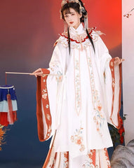 White Ming Dynasty Long Skirt Traditional Hanfu