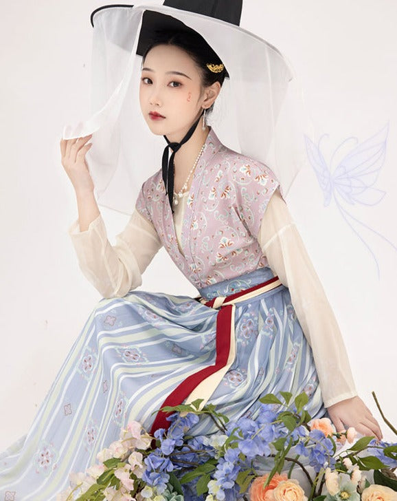 Vintage Floral Dress Chinese Culture Hanfu Spring