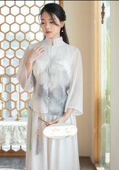 Tang Suit Female Chiffon Modern Cheongsam Dress